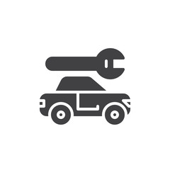 Car service icon vector, filled flat sign, solid pictogram isolated on white. Symbol, logo illustration. Pixel perfect
