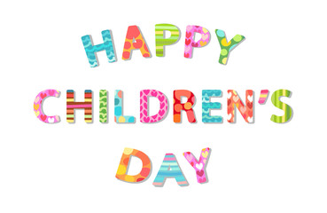 Fototapeta premium Cute Children's Day banner as colorful letters