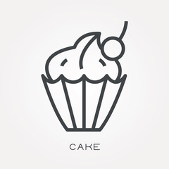 Line icon cake