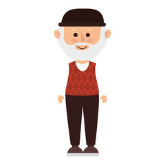 cute grandfather avatar character vector illustration design