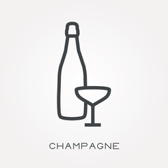 Line icon champagne