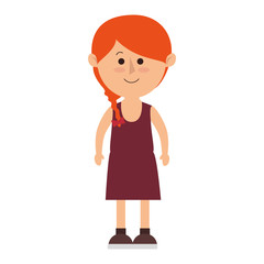 cute little girl character vector illustration design