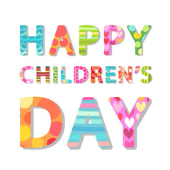 Cute Children's Day banner as colorful letters