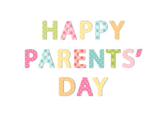Cute Parents Day banner as bright festive letters
