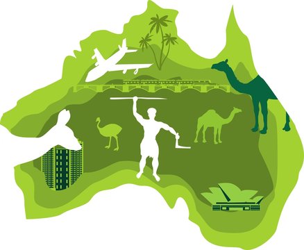 Map of australia, vector illustration
