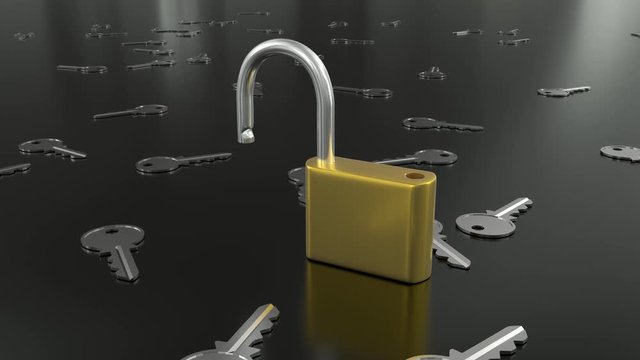 Padlock opening unlock lock key security safety protection hack password 4k