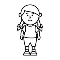 cute little girl character vector illustration design
