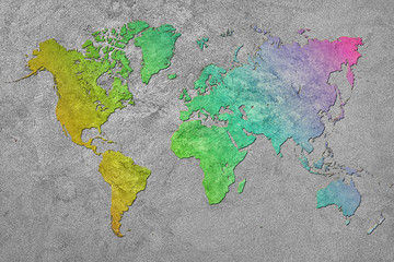 Fototapety  Grunge Map of the World. Vintage style.