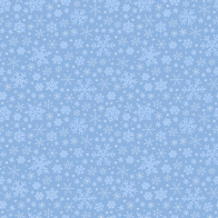 Seamless blue pattern with snowflakes