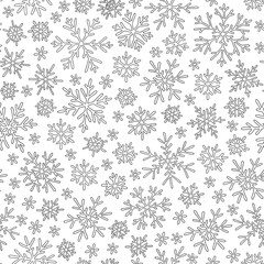 Seamless pattern with winter Christmas snowflakes.