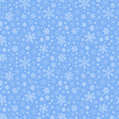 Seamless blue pattern with snowflakes