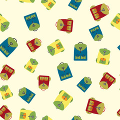 Backpack seamless pattern,