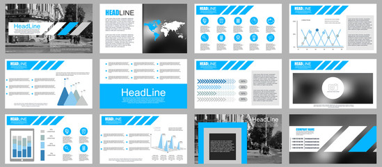 Blue and black elements for infographics