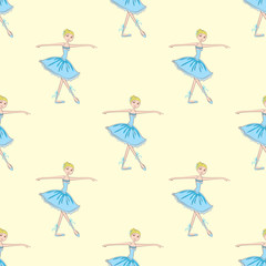 Cute little ballerina seamless pattern