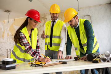 Group of architects working on a project