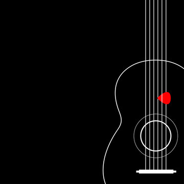 Creative designed of Flat Acoustic Guitar , Vector Illustrator eps10