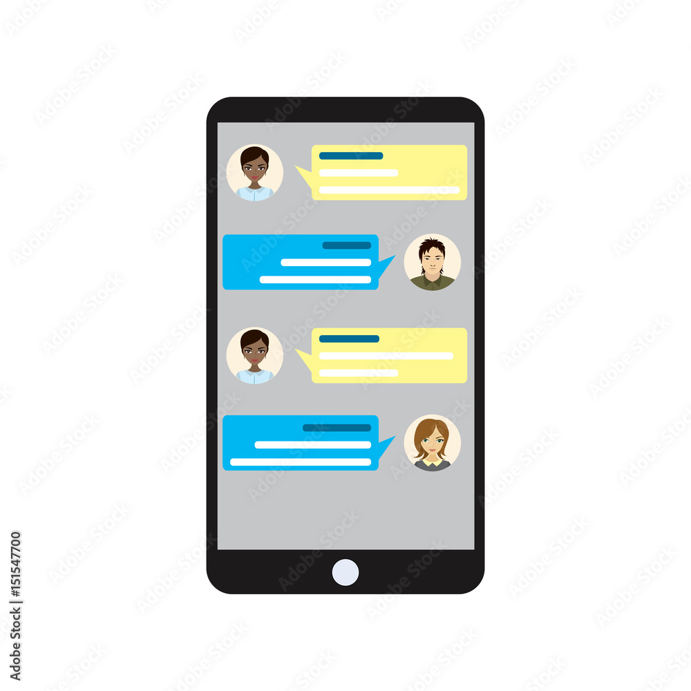 Fototapete Chatting with with texting message