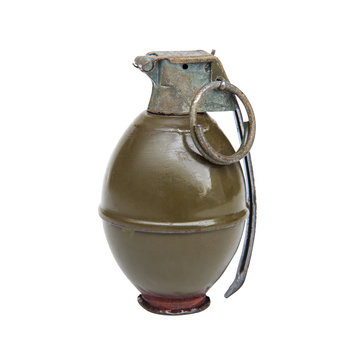 Grenade on isolated on white background and Clipping path.