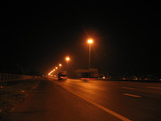 car on express way at night