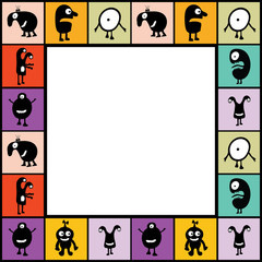 Frame- black monsters with emotions