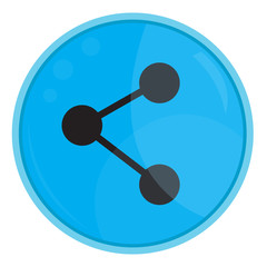 Isolated web button with a network symbol, Vector illustration