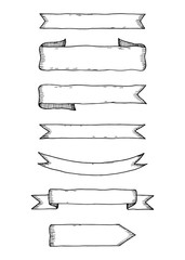 Ribbons sketch vector illustration