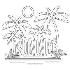 Antistress coloring Summer .