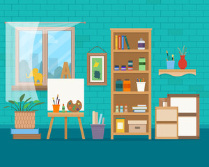 Art studio interior.