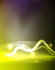 Glowing magic wave line with light effects in darkness