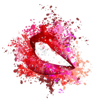 abstract beautiful women lips on white background