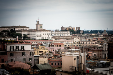 Naklejka premium Rome city landscape in dusk light