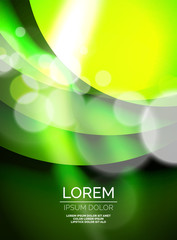 Shiny silk wave template, color satin with effects, vector abstract background