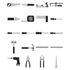 Vector icon set of diy tools