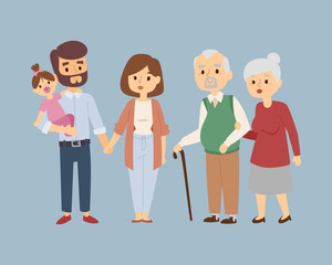 People happy couple cartoon relationship characters lifestyle vector illustration relaxed friends.