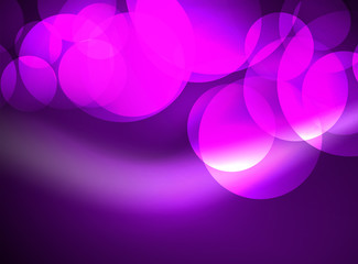 Shiny glowing glass circles, modern futuristic background template