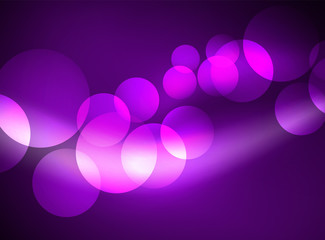 Shiny glowing glass circles, modern futuristic background template