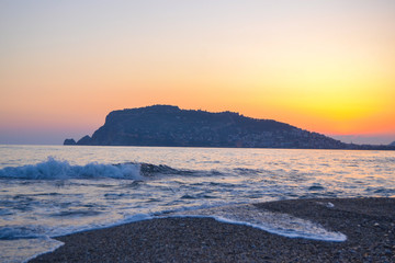 Fototapeta premium sea alanya sunset sun