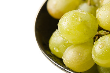 white grapes in bowl