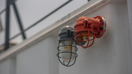 Metal cage outdoor wall light.