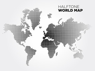 World Map Dots Half tone