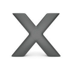 Alphabet made of Carbon fiber, letter X. 3D illustration
