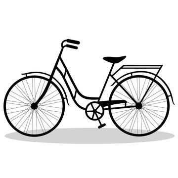 Bicycle isolated on a white background.