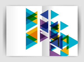 Vector triangle business annual report cover print template
