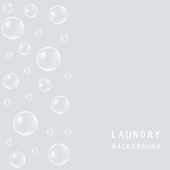 Gray background with bubbles. Laundry pattern. Vector illustration.