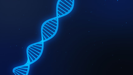 Science template, wallpaper or banner with a DNA molecules. 3d illustration