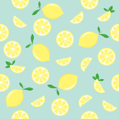 Seamless pattern with lemons. Vector.