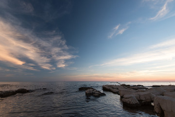 Sunset on the Adriatic  Sea in Croatia, Europe
