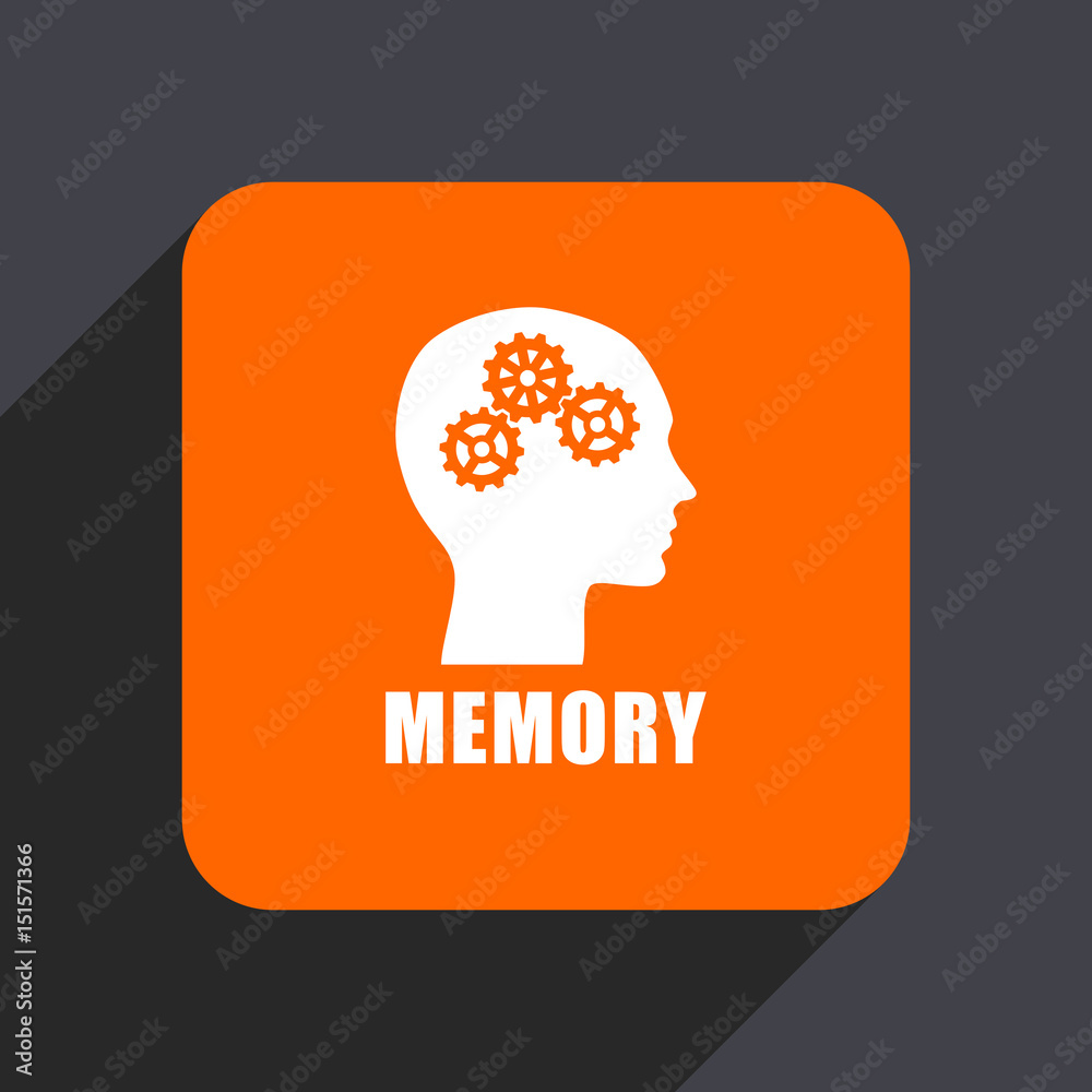 Aufkleber memory orange flat design web icon isolated on gray background