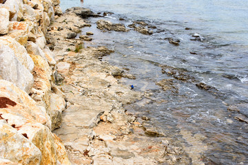 Sea shore of the Adriatic  Sea in Croatia, Europe