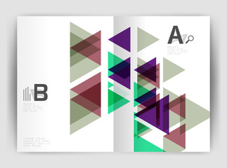 Vector triangle business annual report cover print template